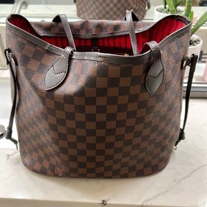 Brown checkered purse